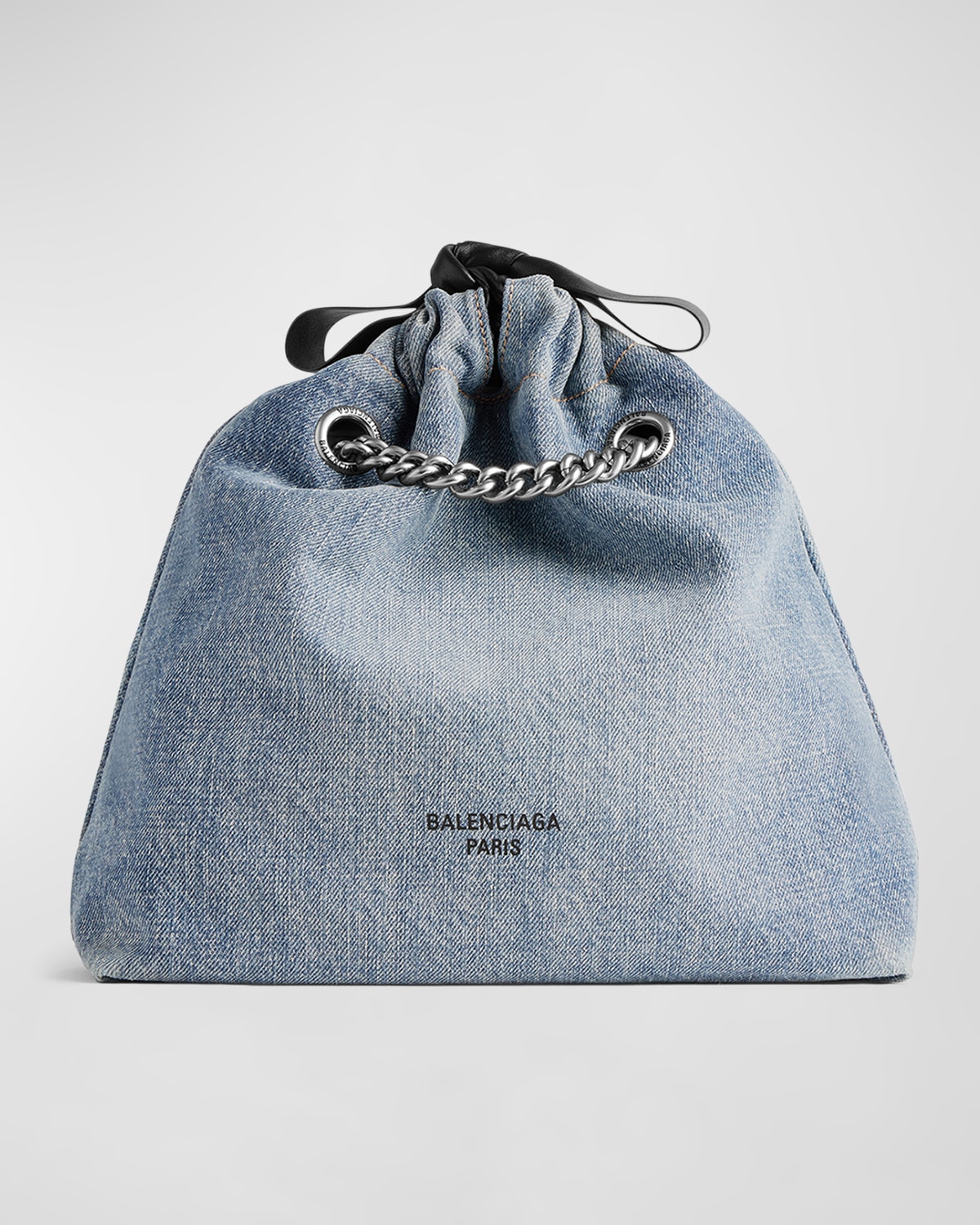 BALENCIAGA CRUSH SMALL DENIM TOTE BAG