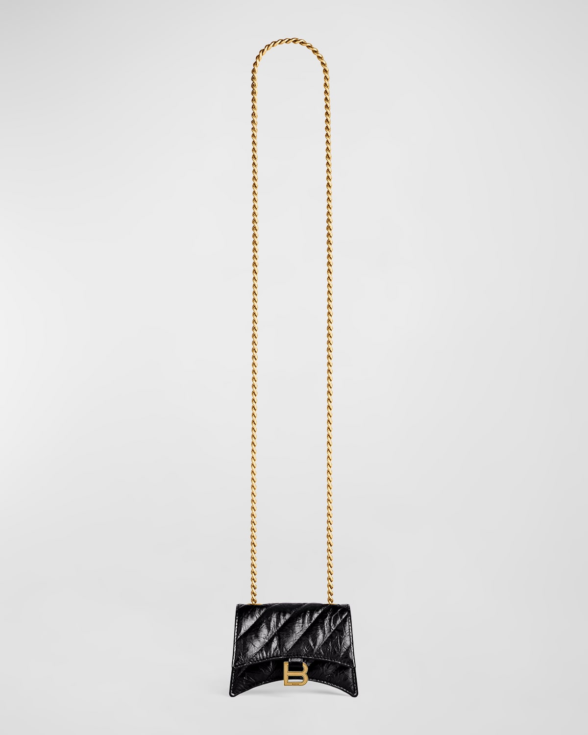 Balenciaga Women's Crush Mini Chain Bag Quilted  In Black In Black