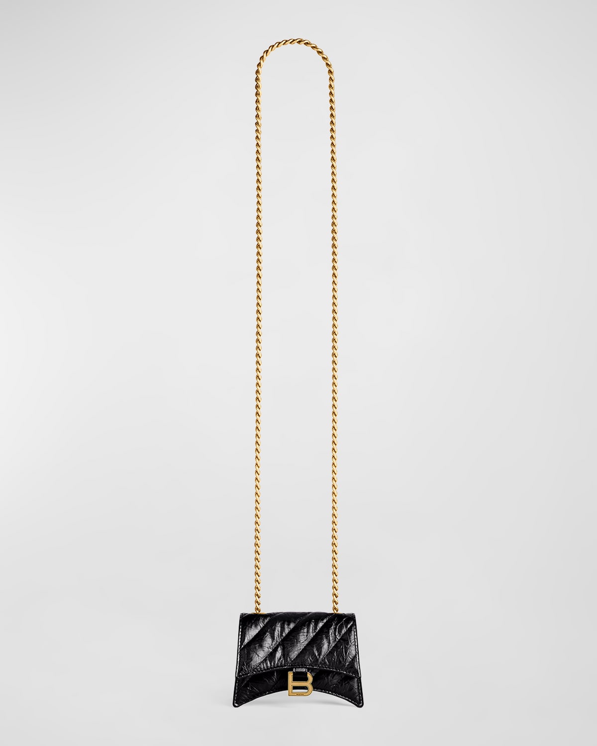 BALENCIAGA CRUSH MINI QUILTED CHAIN CROSSBODY BAG