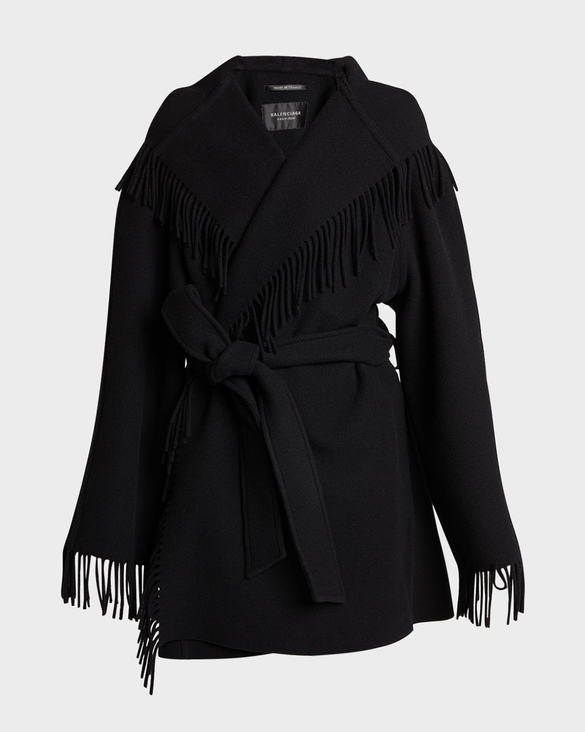 Shop Balenciaga Fringe Jacket In 1000 Black