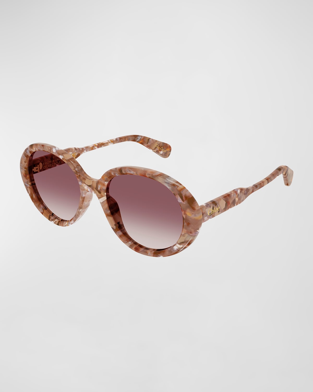 Shop Chloé Gradient Acetate Round Sunglasses In Vaporous Pink