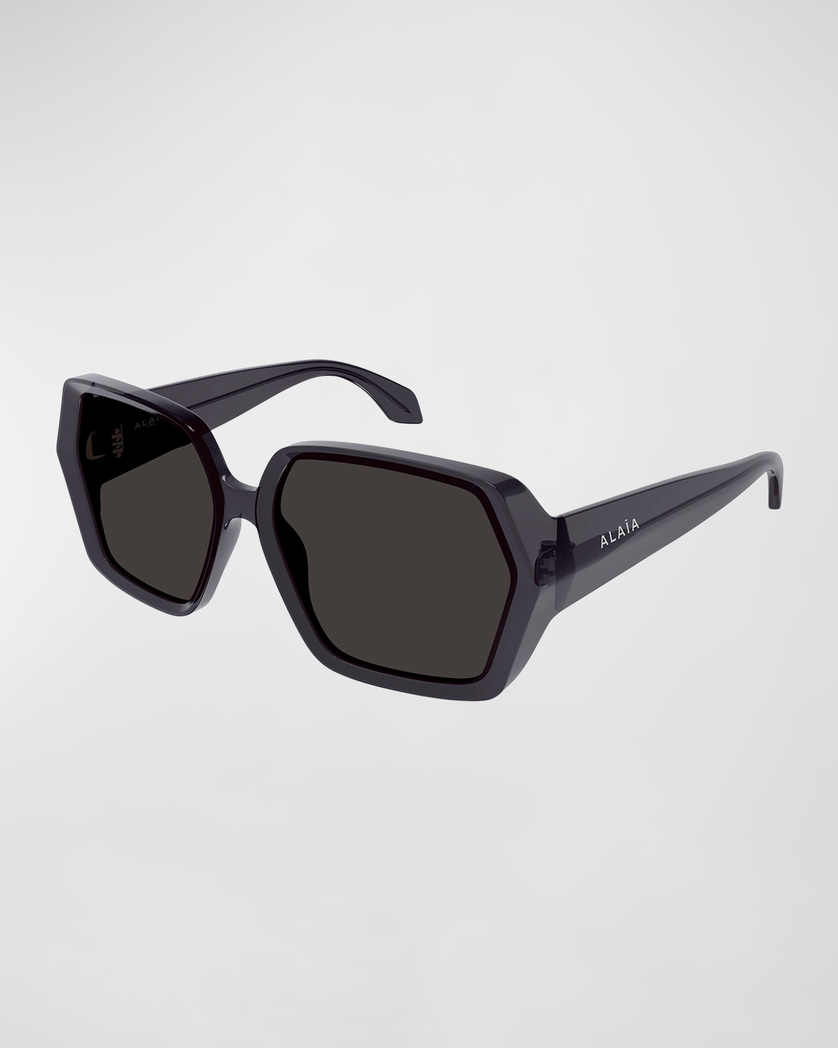 Alaïa Logo Acetate Butterfly Sunglasses In Shiny Transparent