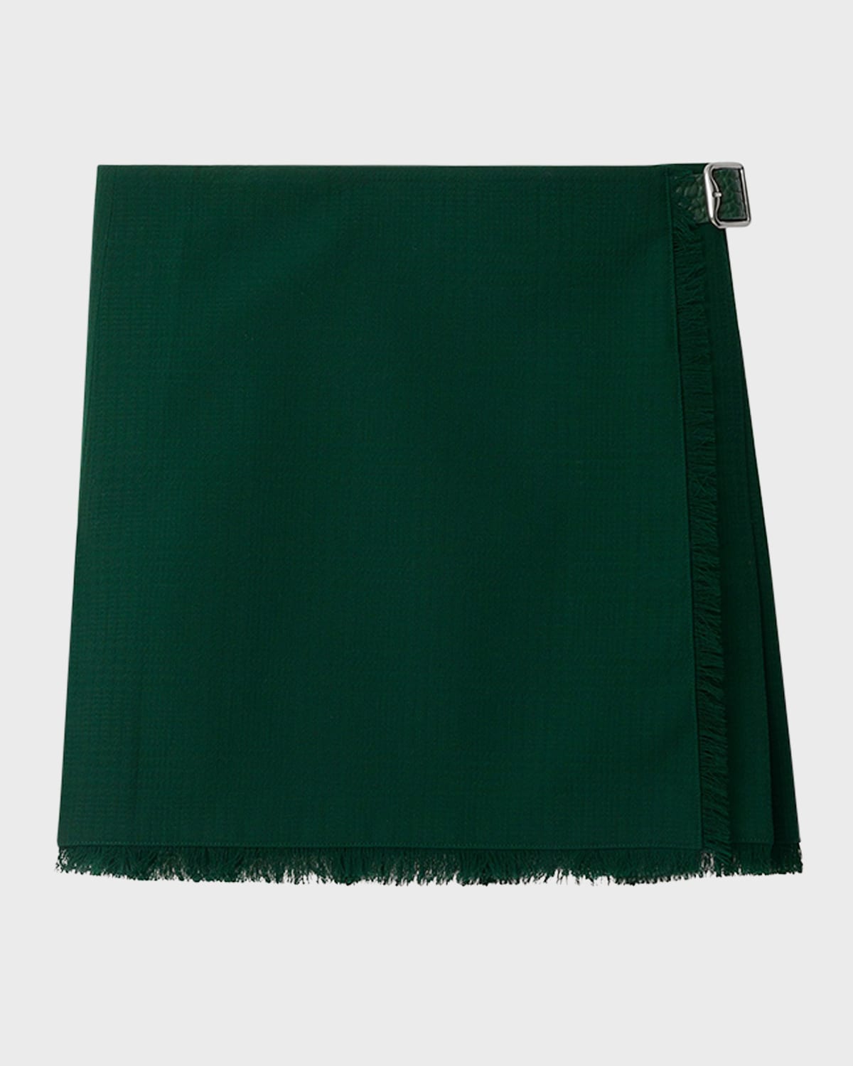 Burberry Pleated Fringed-edge Mini Skirt In Ivy