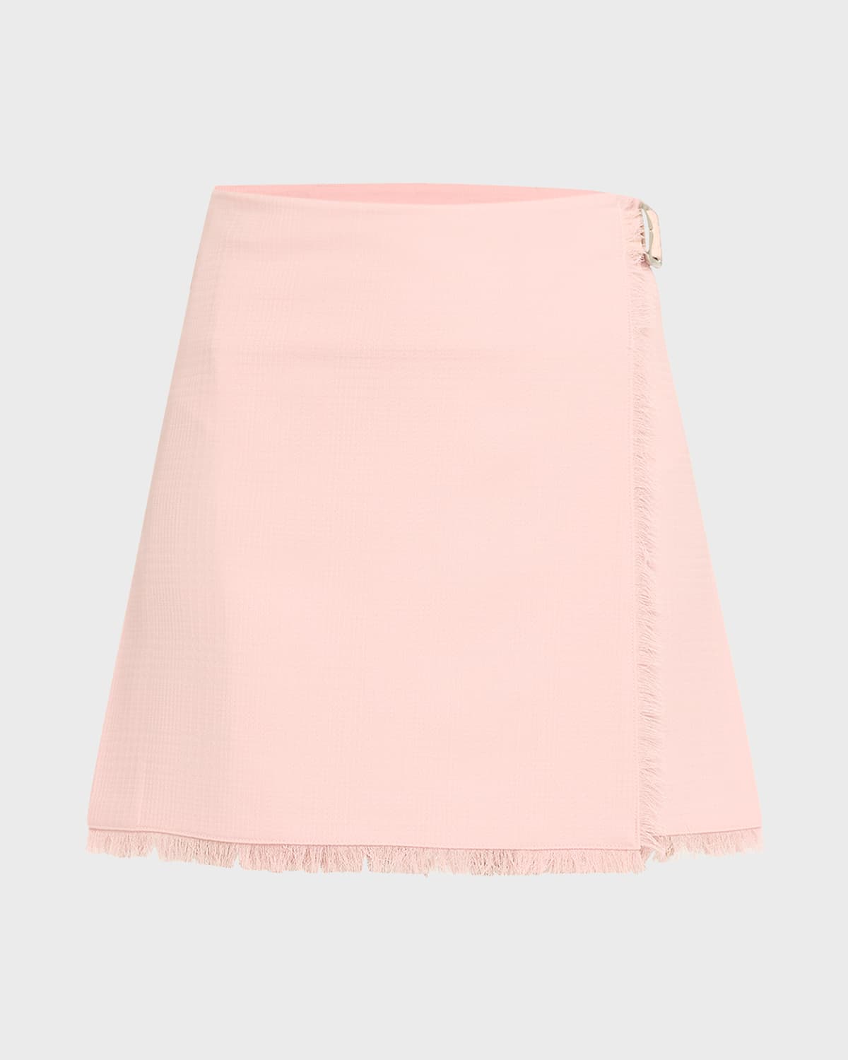 Shop Burberry Pleated Mini Skirt With Belted Detail In Cameo