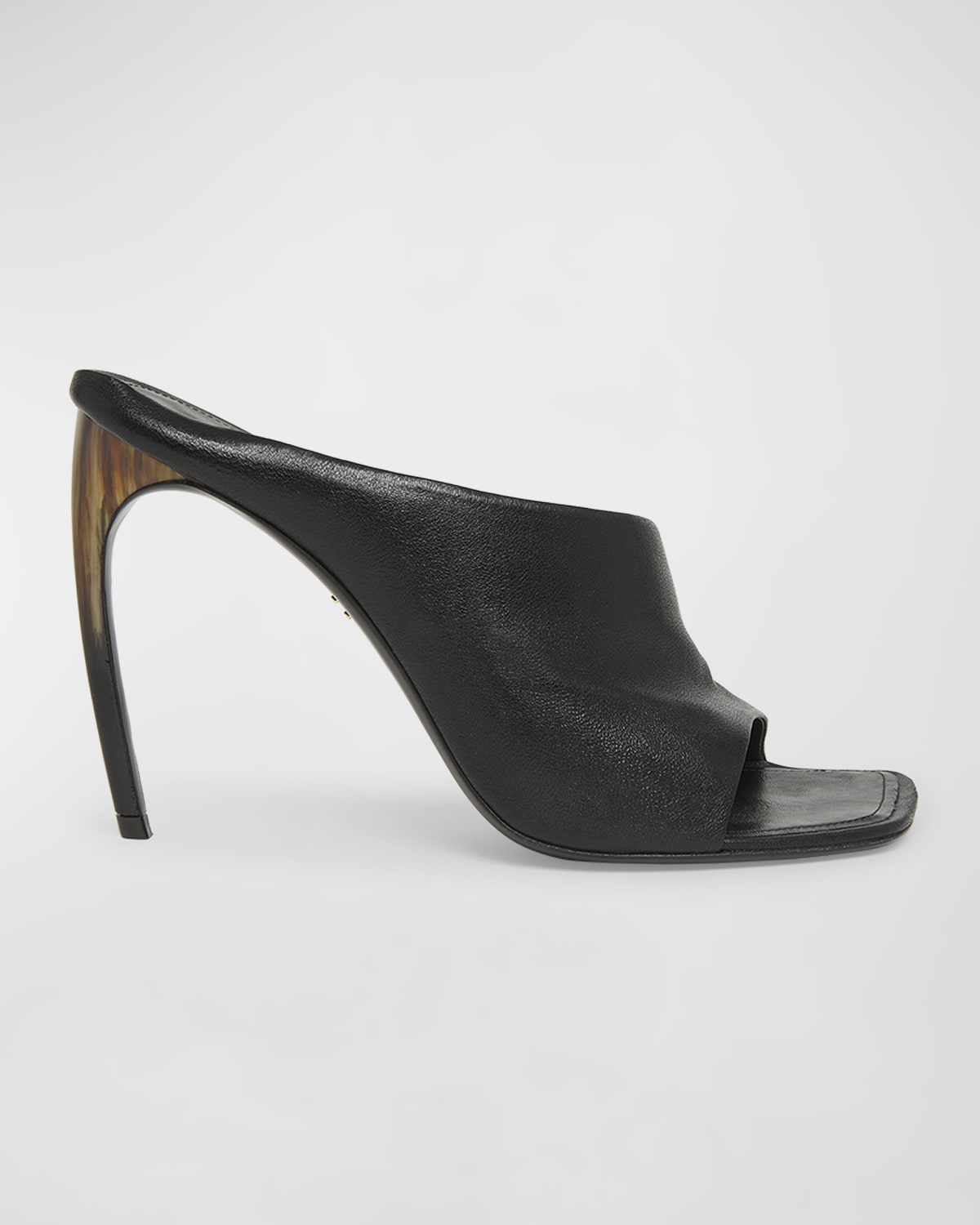 Shop Ferragamo Nymphe Asymmetrical Leather Mule Sandals In Nero Nero