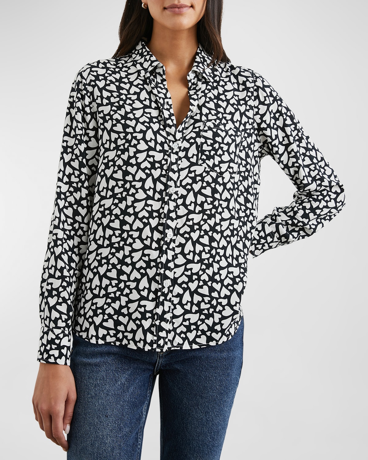 Rails Kathryn Heart Button-front Shirt In Amore