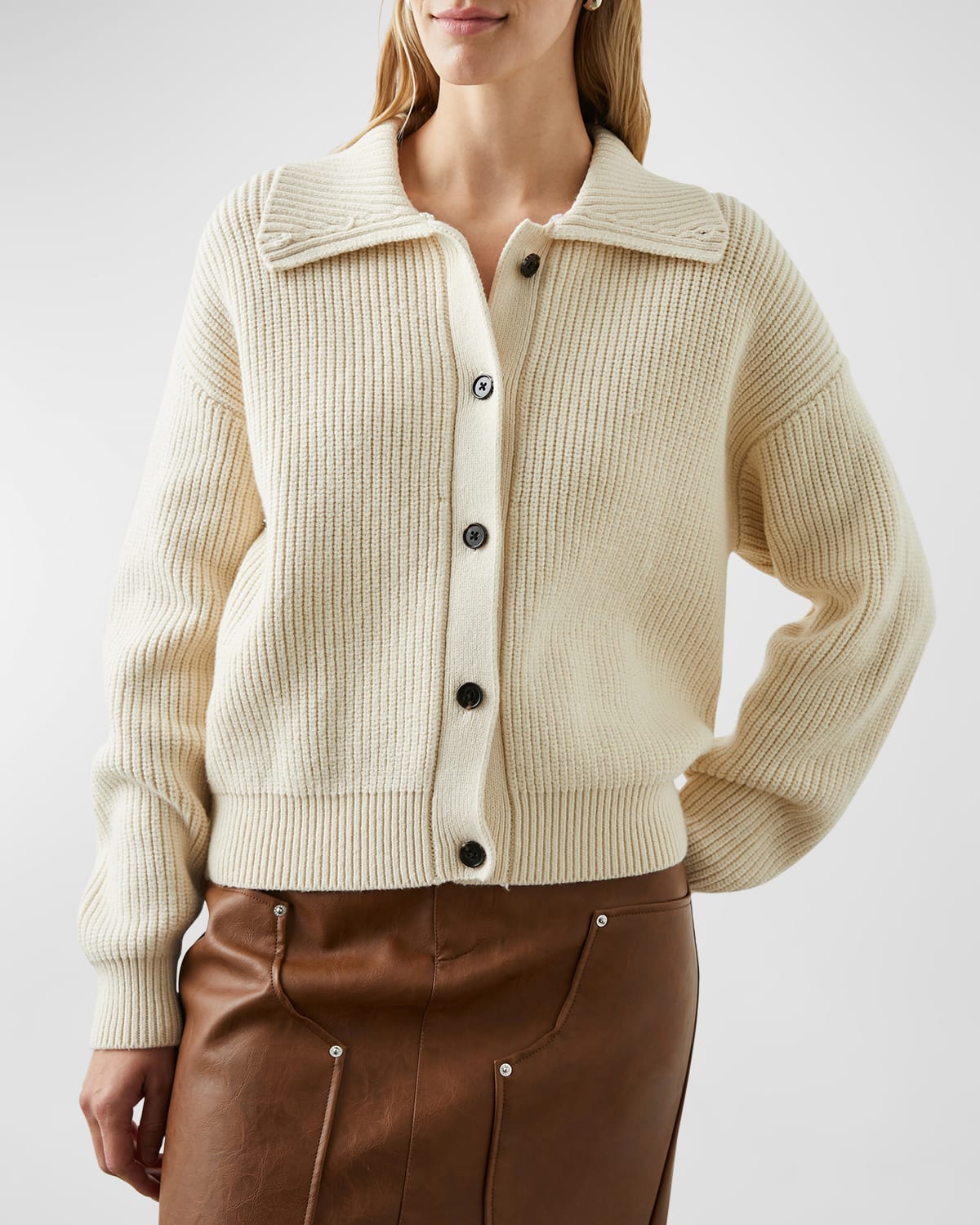 Shop Rails Esme Rib-knit Cardigan In Ivory
