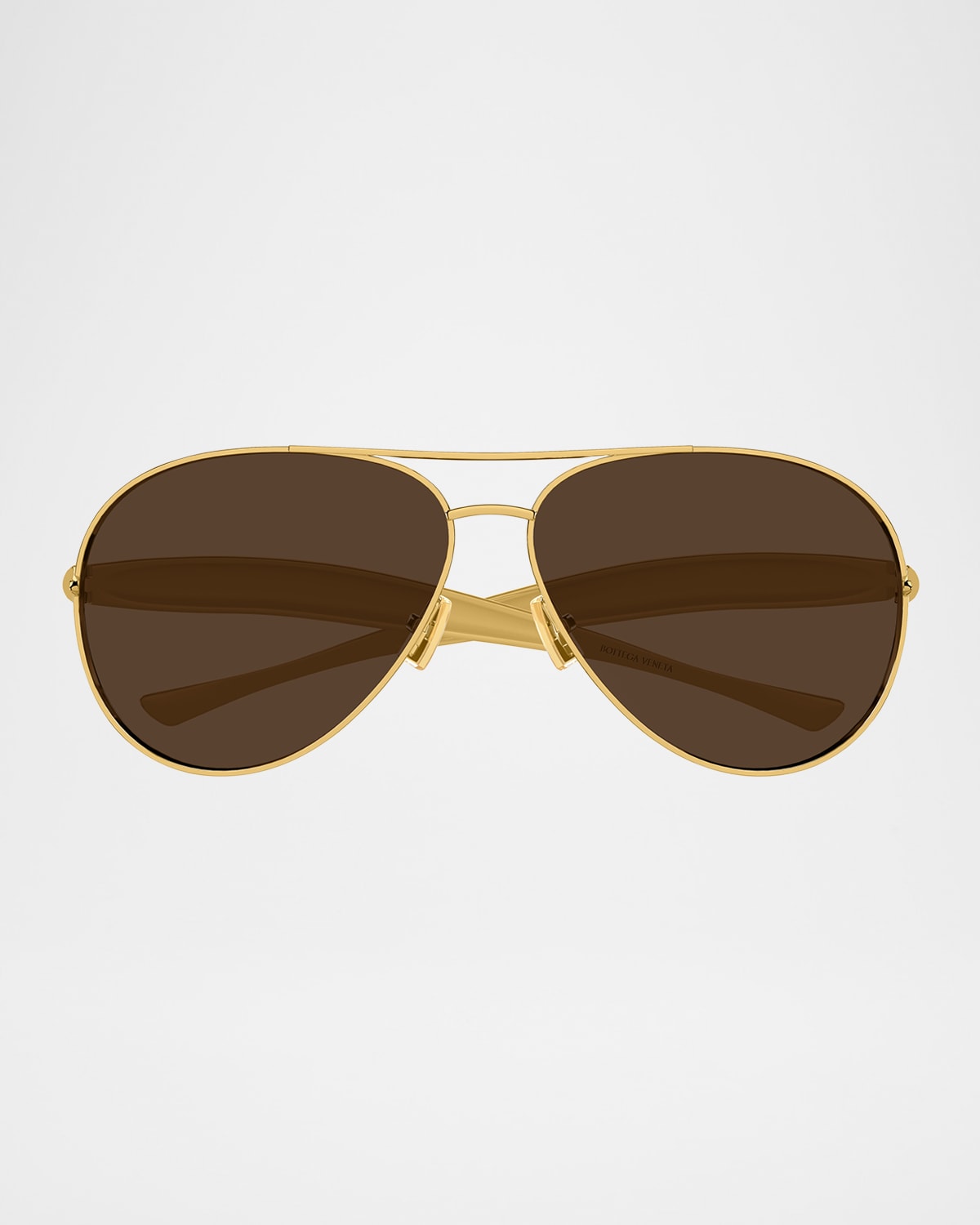 Curved Metal Aviator Sunglasses