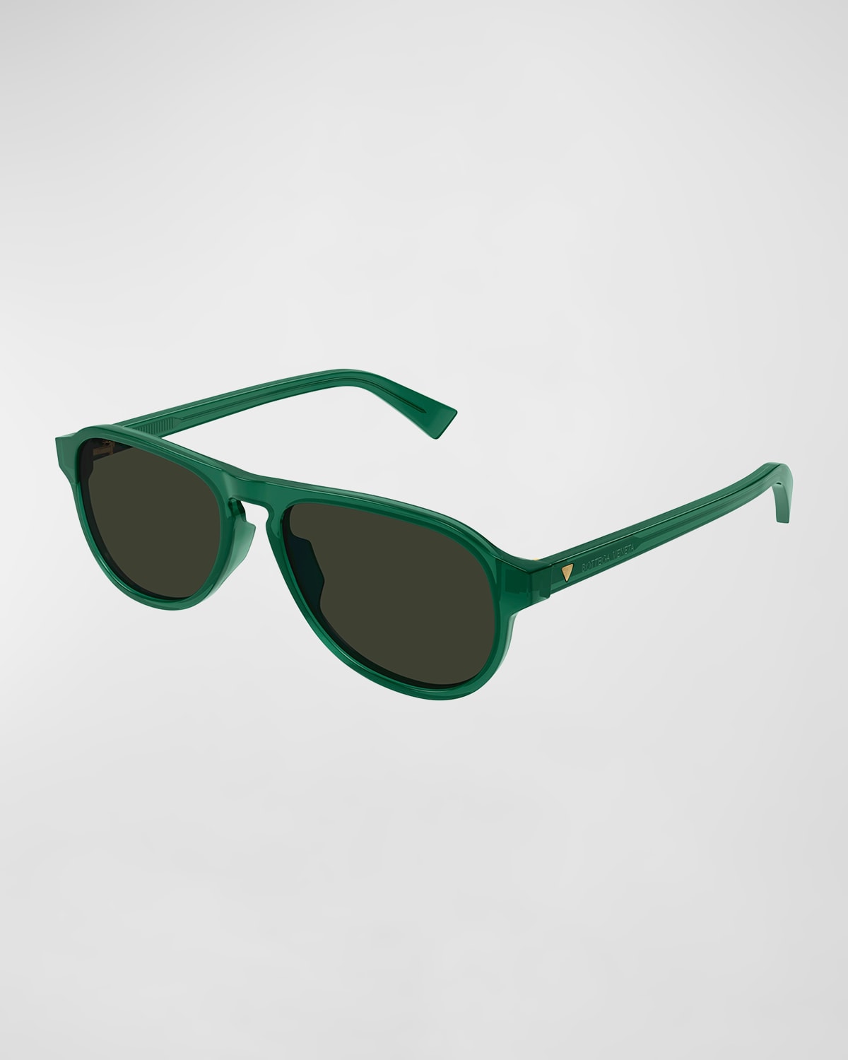 Men's Keyhole-Bridge Acetate Oval Sunglasses