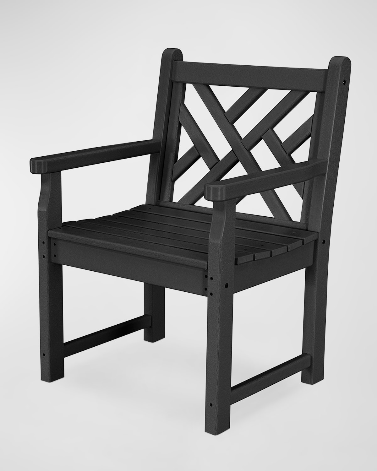 Polywood Chippendale Garden Arm Chair In Black