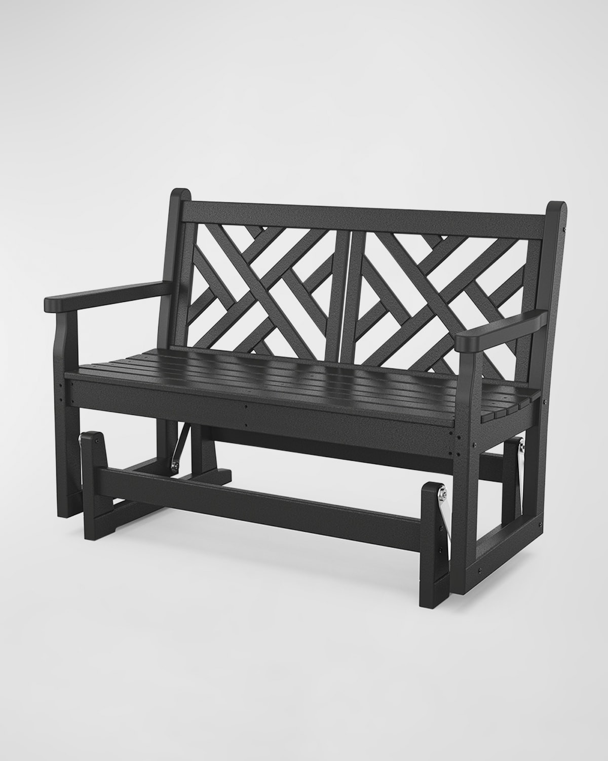 Polywood Chippendale 48" Outdoor Glider In Black