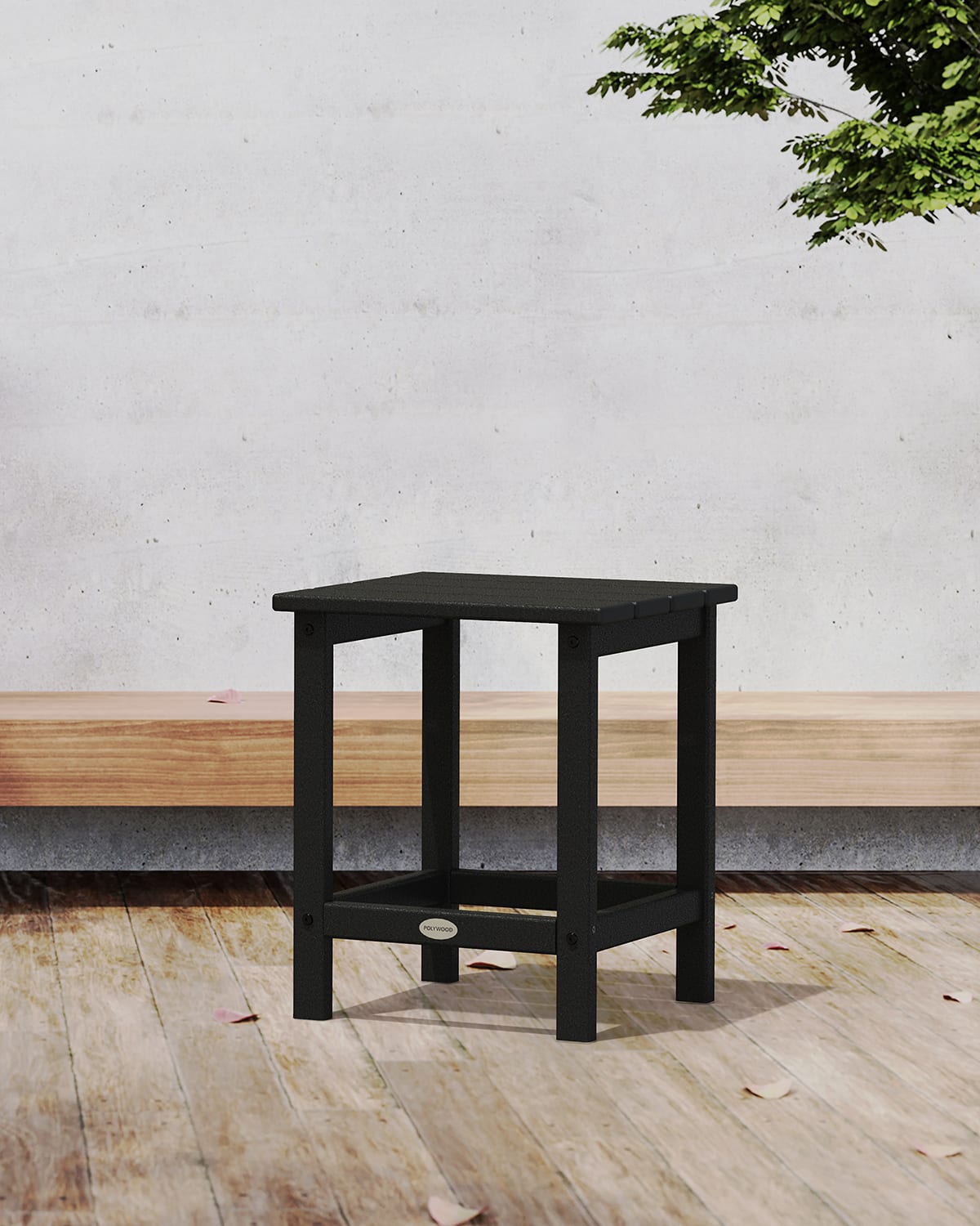 Polywood Long Island 18" Side Table In Black