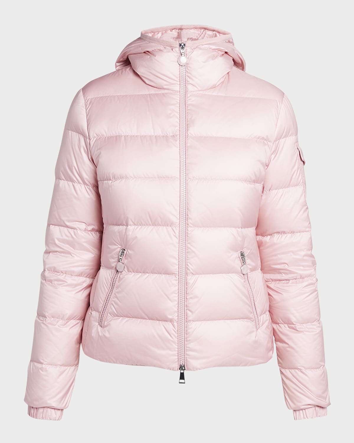 Shop Moncler Gles Hooded Puffer Jacket In Light Pink