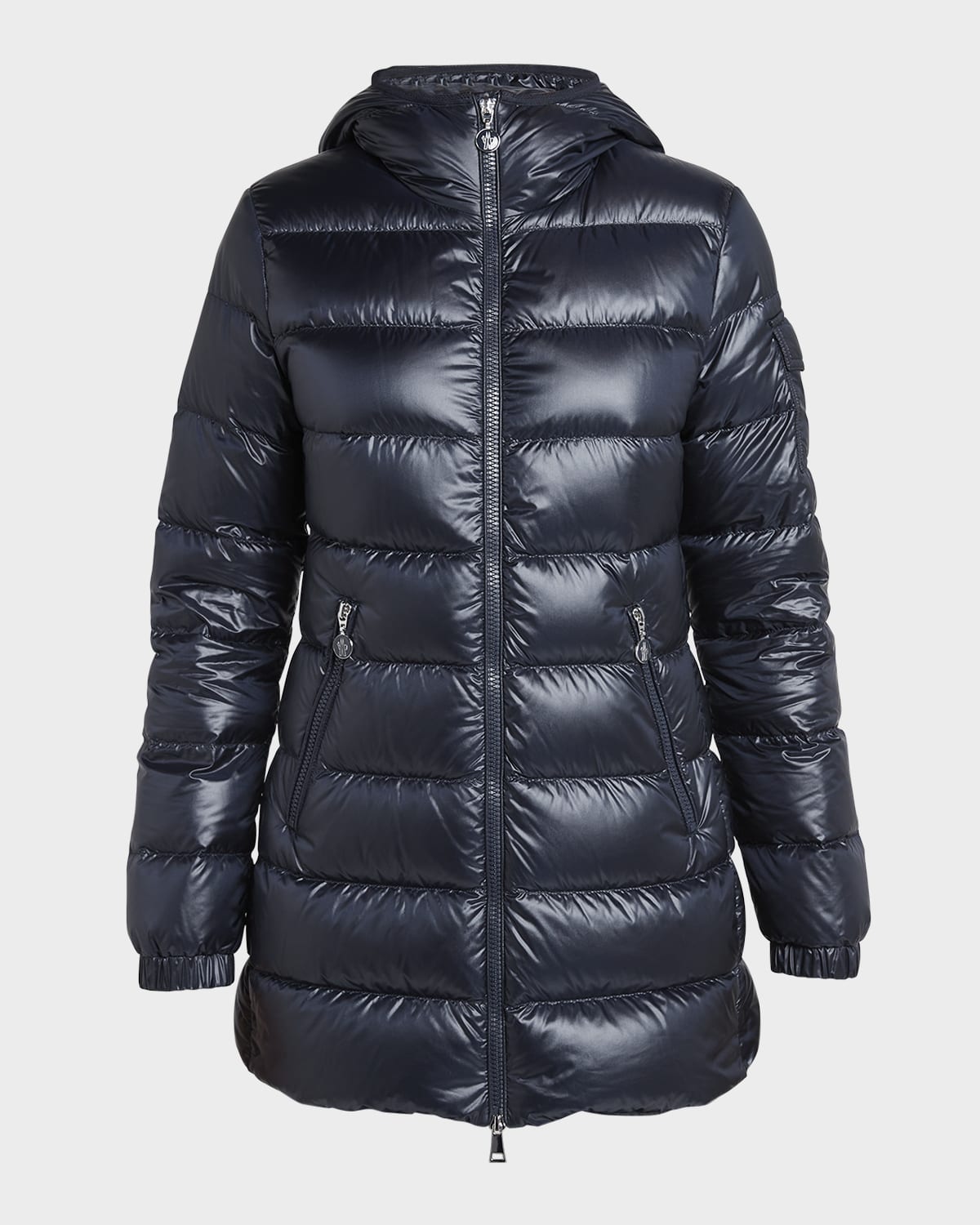 Moncler Glements Hooded Puffer Parka Jacket In Black