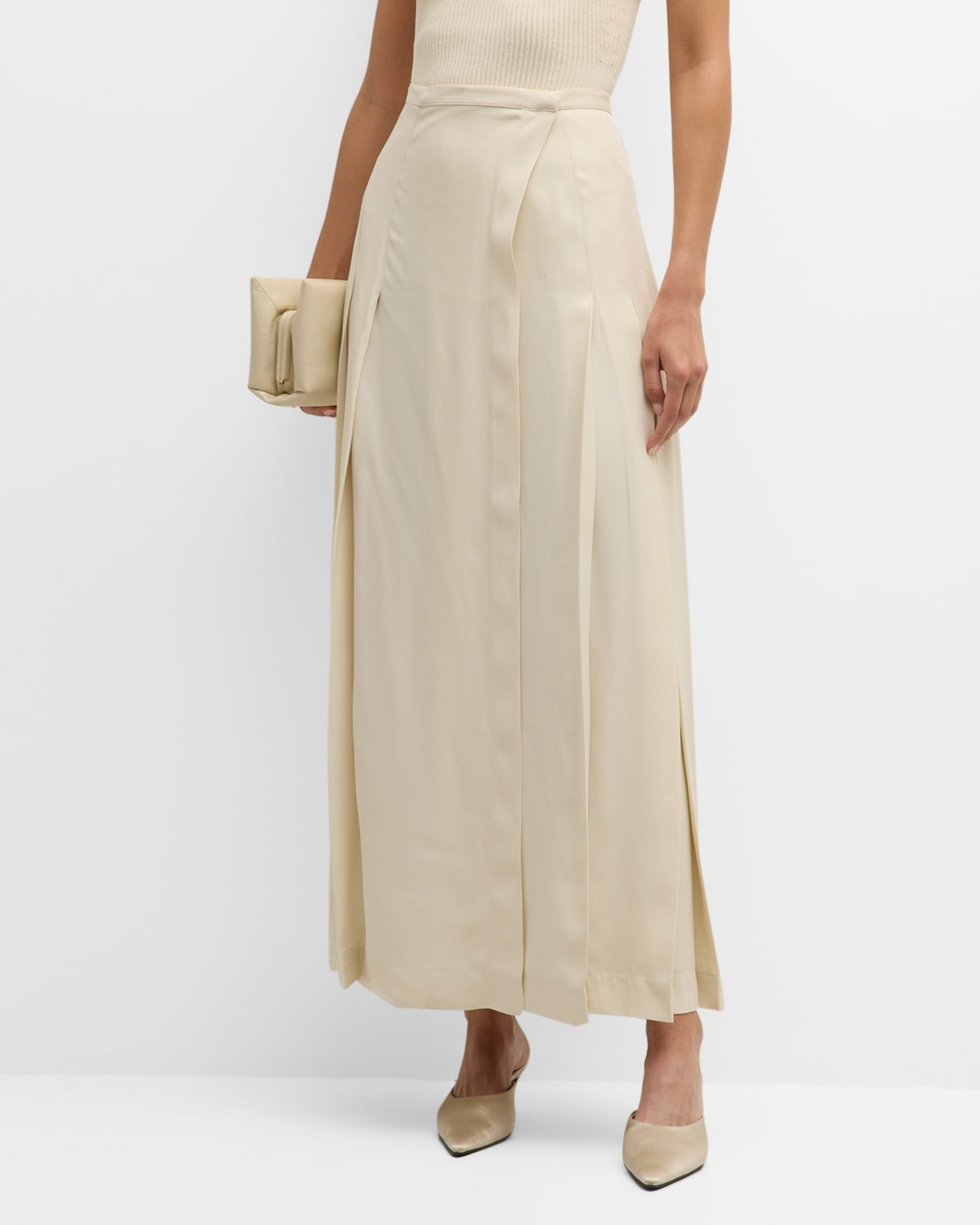 TOTÊME PLEATED WRAP MAXI SKIRT