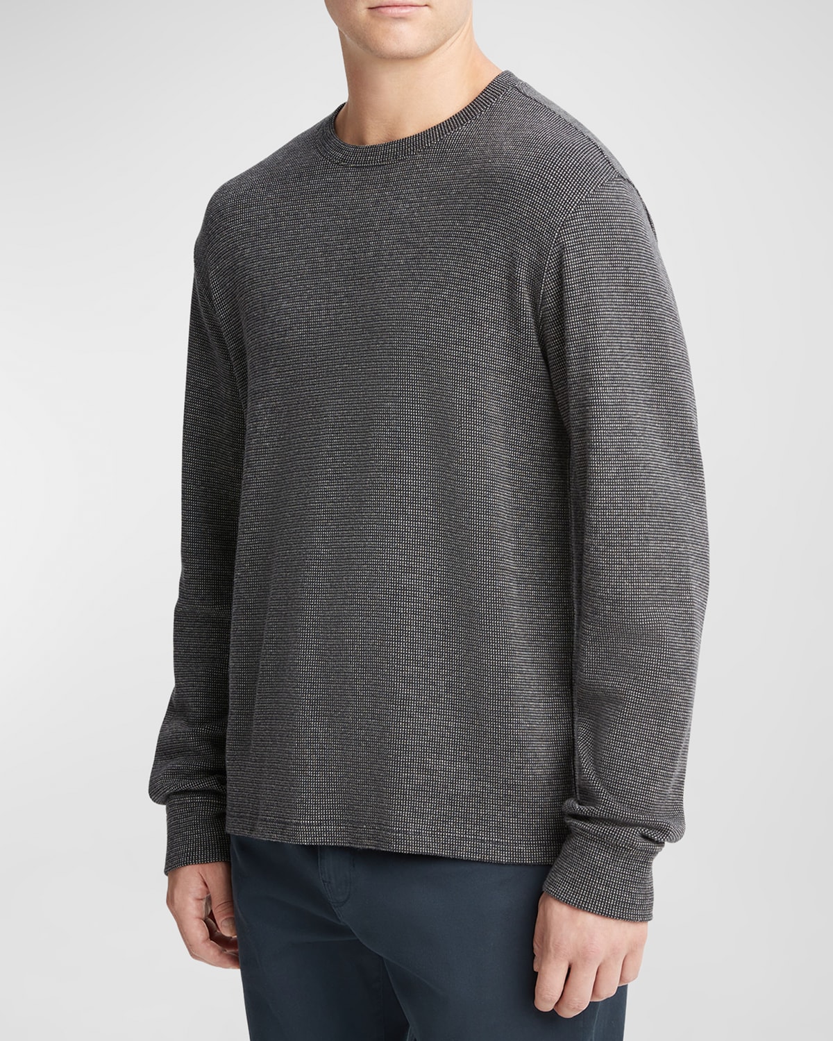 Vince Men's Textured Thermal Sweater In Coastal Combo