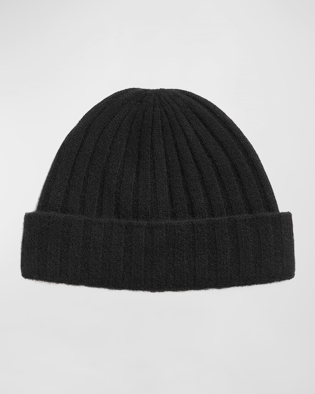 Wide-Ribbed Cashmere Beanie