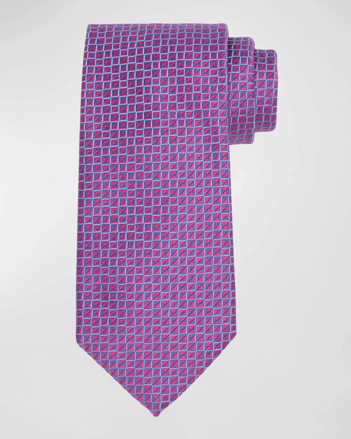 Shop Charvet Men's Silk Micro-geometric Tie In Purple