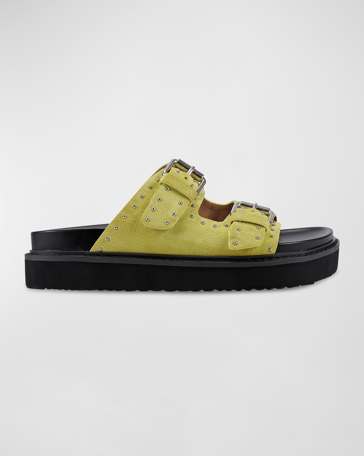 Marc Fisher LTD Micro Stud Leather Dual-Buckle Sandals | Smart Closet