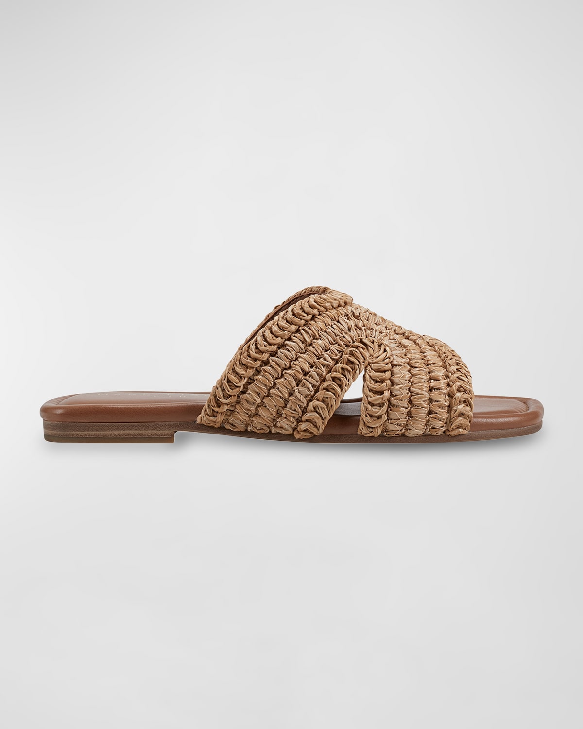 Narda Woven Raffia Flat Slide Sandals