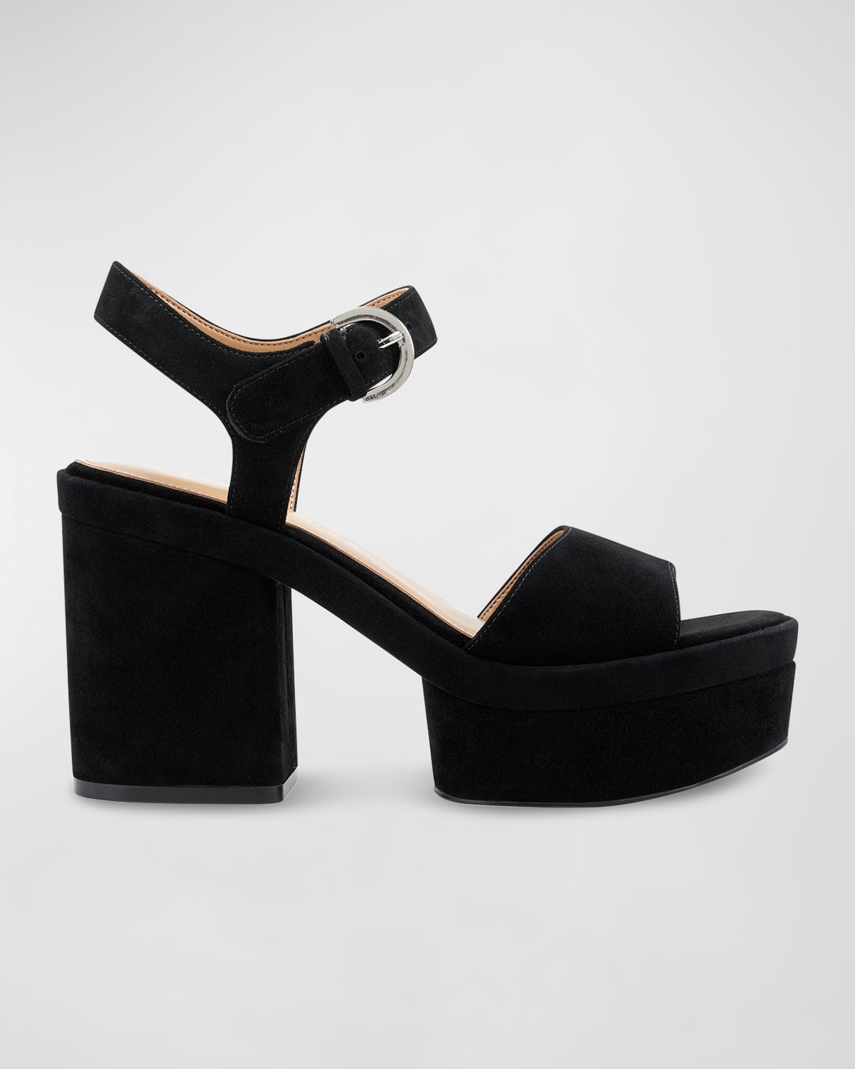 Marc Fisher Ltd Ankle-strap Platform Sandals In Black