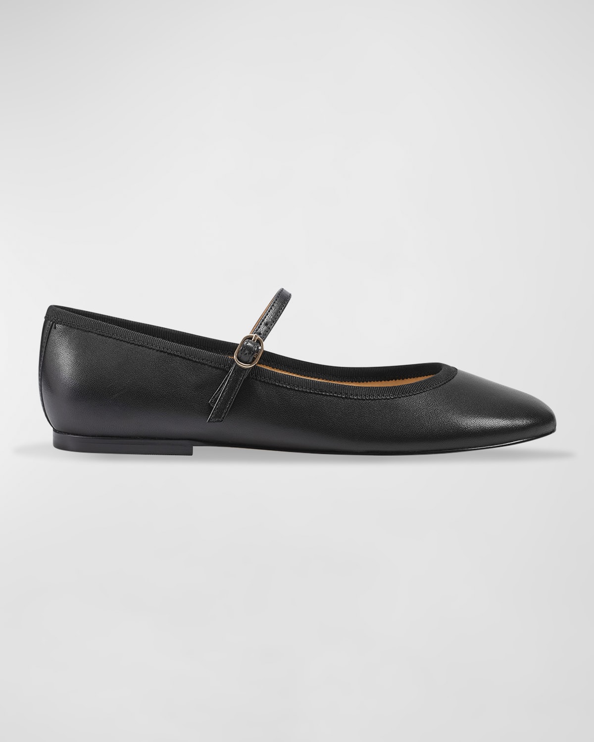 Shop Marc Fisher Ltd Espina Leather Mary Jane Ballerina Flats In Black