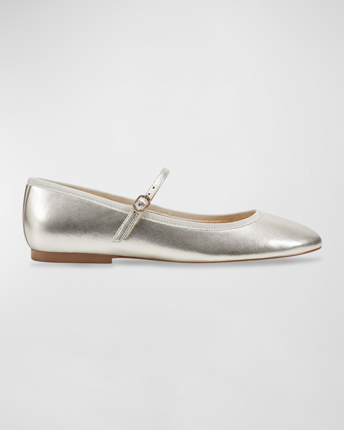 Shop Marc Fisher Ltd Espina Leather Mary Jane Ballerina Flats In Gold