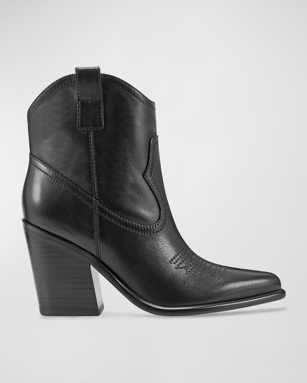 MARC FISHER LTD LEATHER WESTERN ANKLE BOOTIES