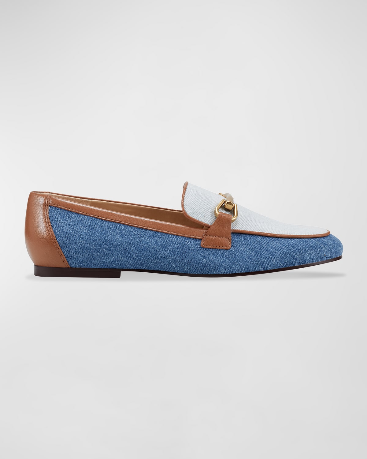 Shop Marc Fisher Ltd Bleek Leather Bit Slip-on Loafers In Light Blue