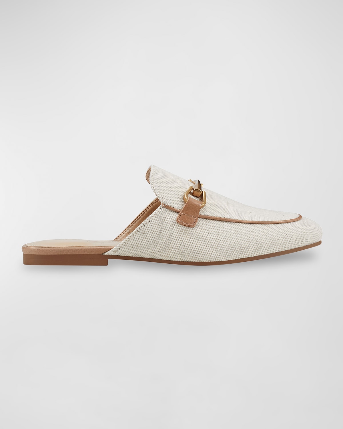 Shop Marc Fisher Ltd Butler Leather Bit Loafer Mules In Light Natural