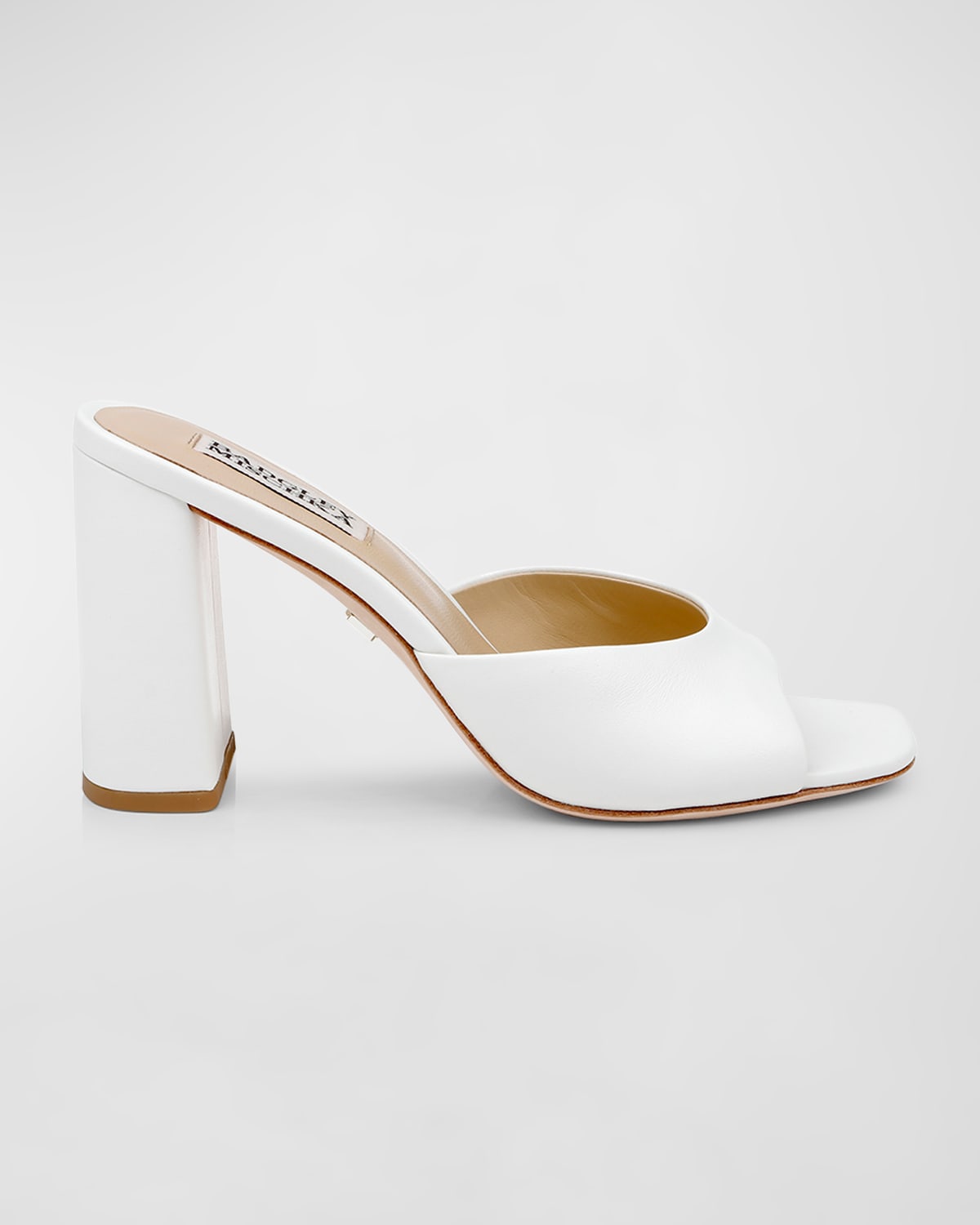 Badgley Mischka Cadence Leather Mule Sandals In Soft White