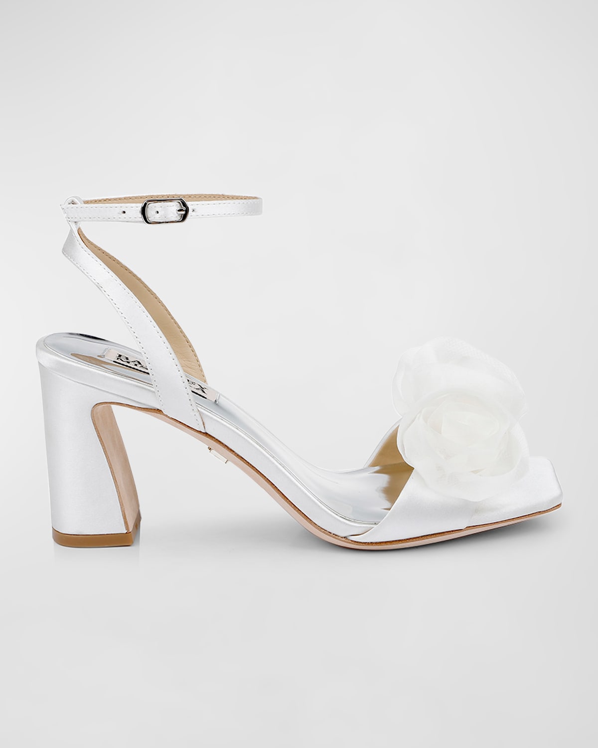 Carli Satin Tulle Rose Ankle-Strap Sandals