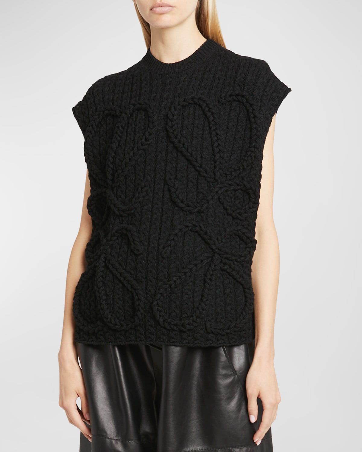 Shop Loewe Anagram Sleeveless Sweater In Black