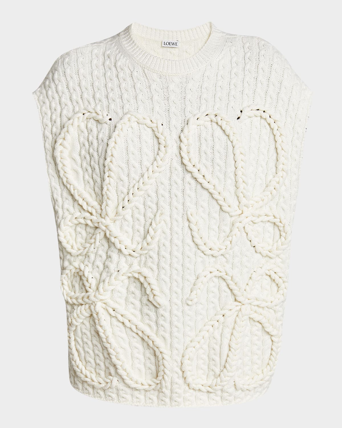Loewe Anagram Sleeveless Sweater In White
