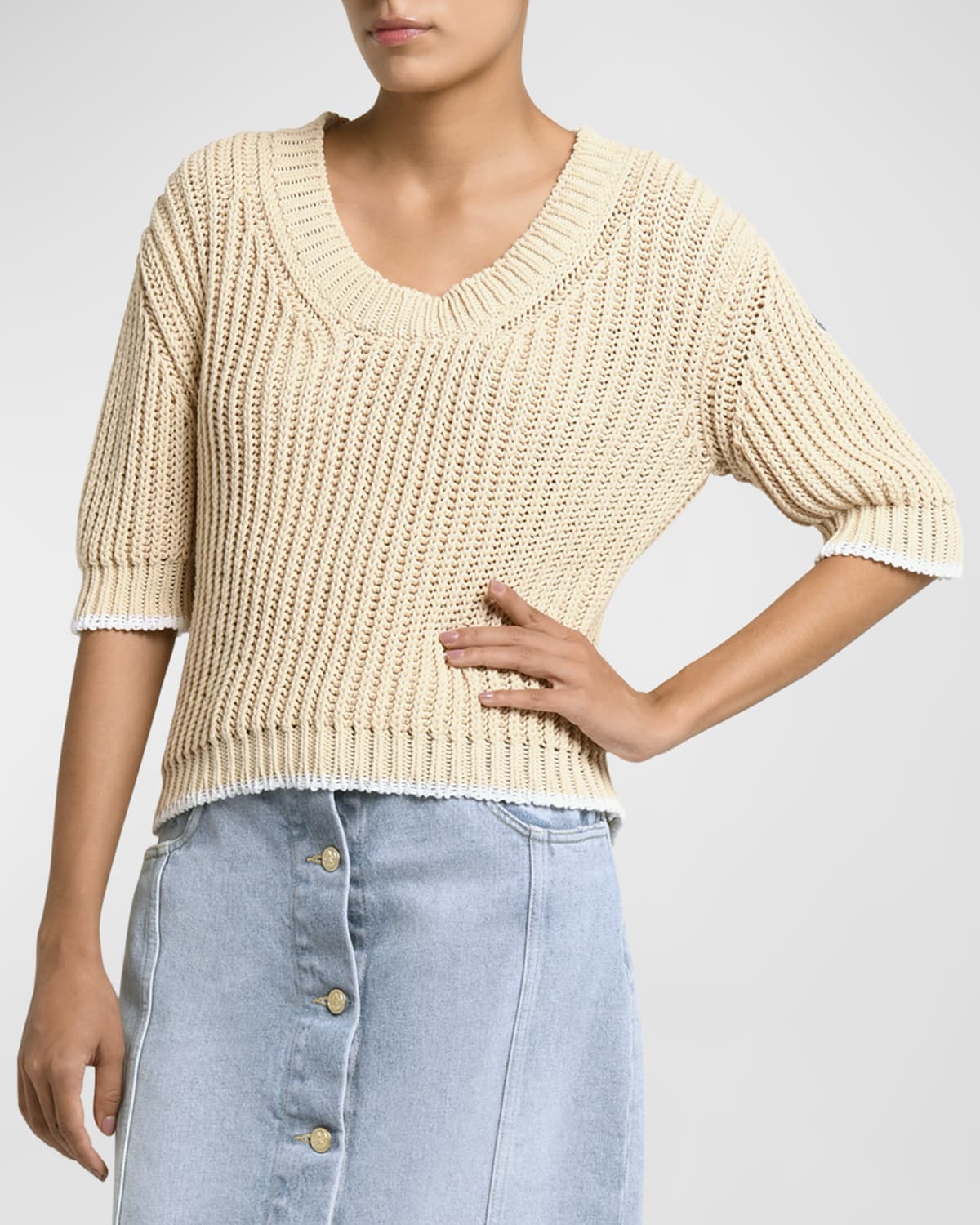 Shop Moncler Rib-knit Sweater In Miscellaneous