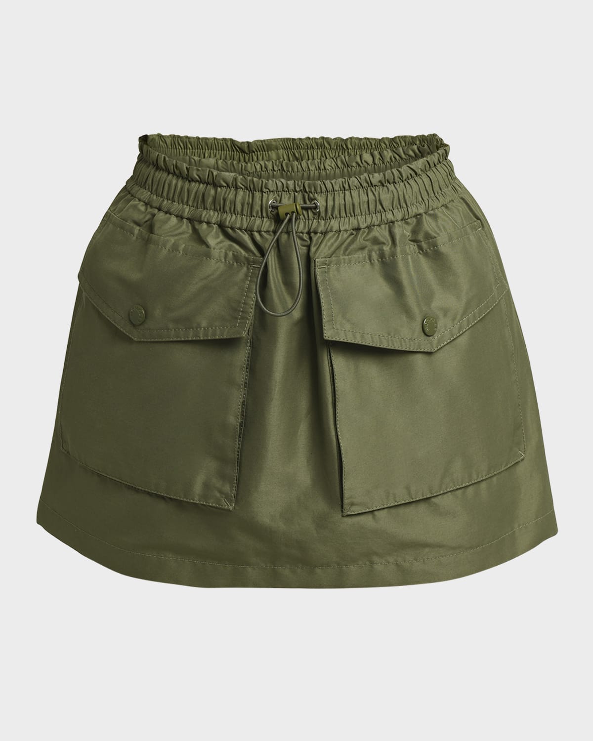 Moncler Elasticated-waist Cargo Mini Skirt In Turquoise