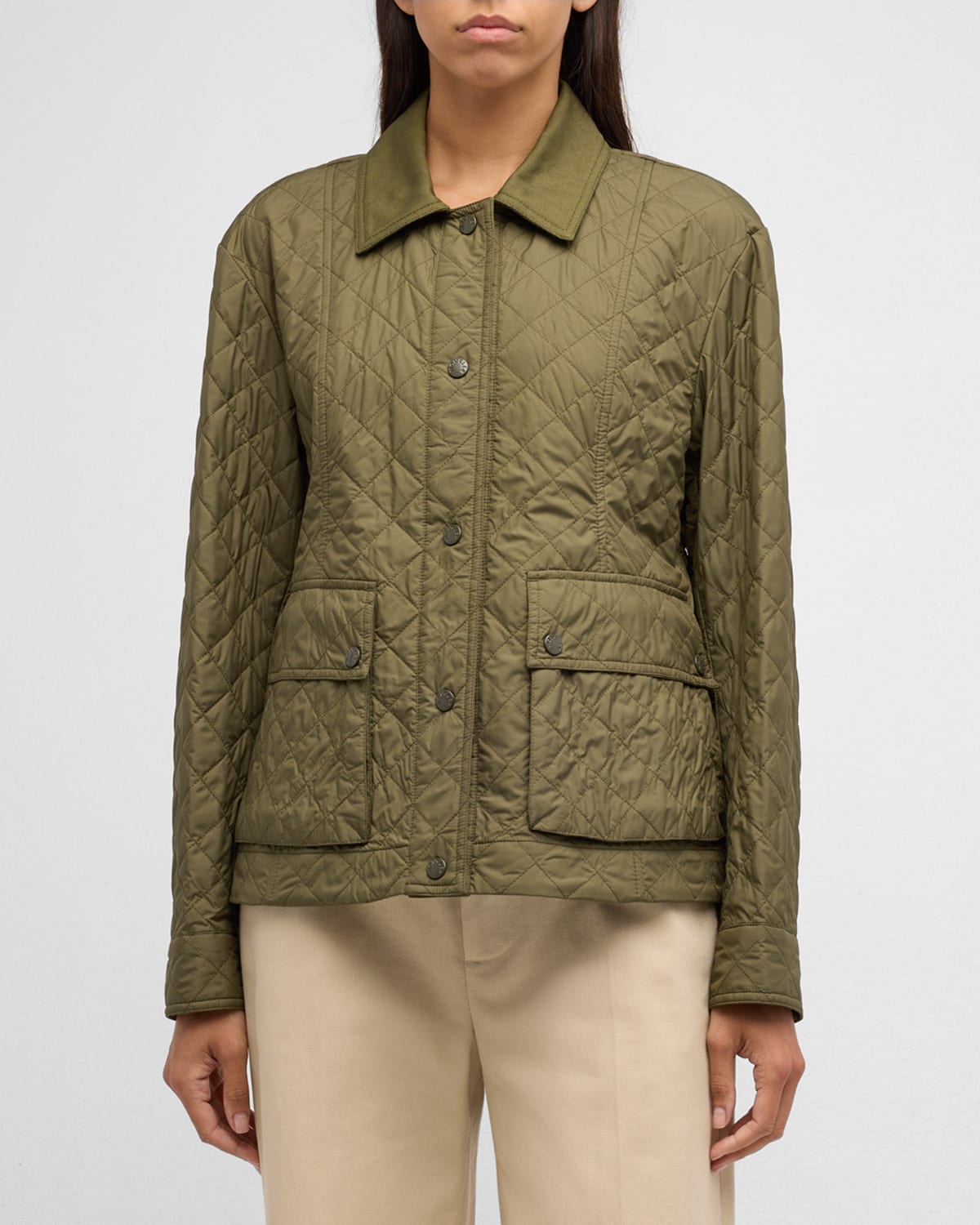 Shop Moncler Galene Quilted Jacket In Dark Green