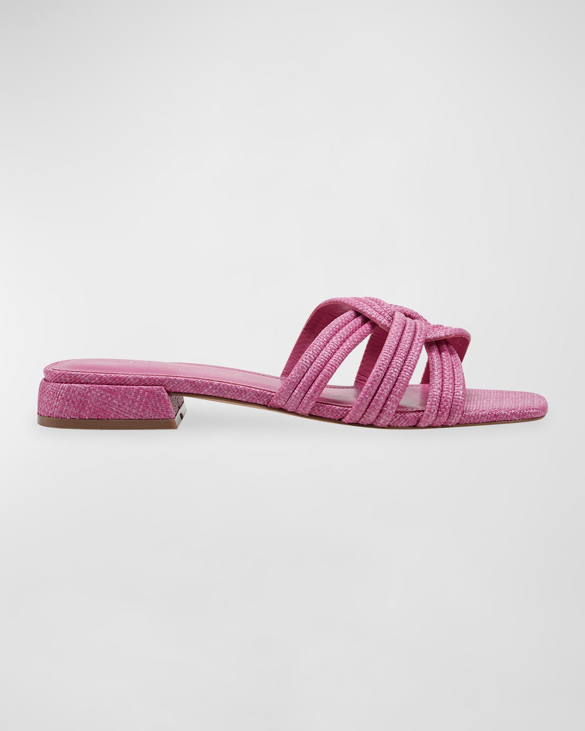 Shop Marc Fisher Ltd Woven Flat Slide Sandals In Medium Pink