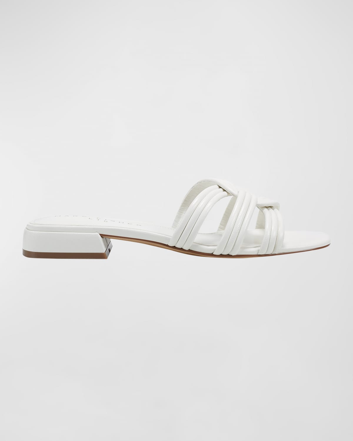 Shop Marc Fisher Ltd Woven Leather Flat Slide Sandals In Ivory
