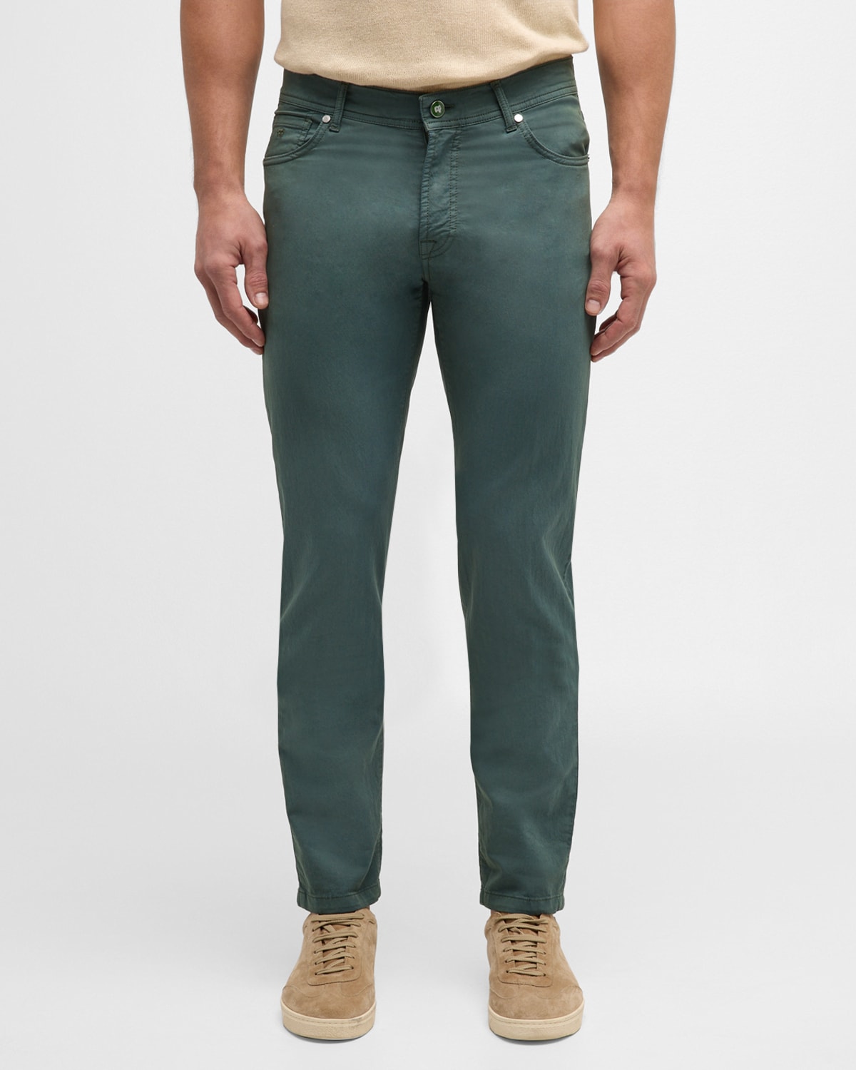 Shop Marco Pescarolo Men's Solaro 5-pocket Pants In Medium Green/sage