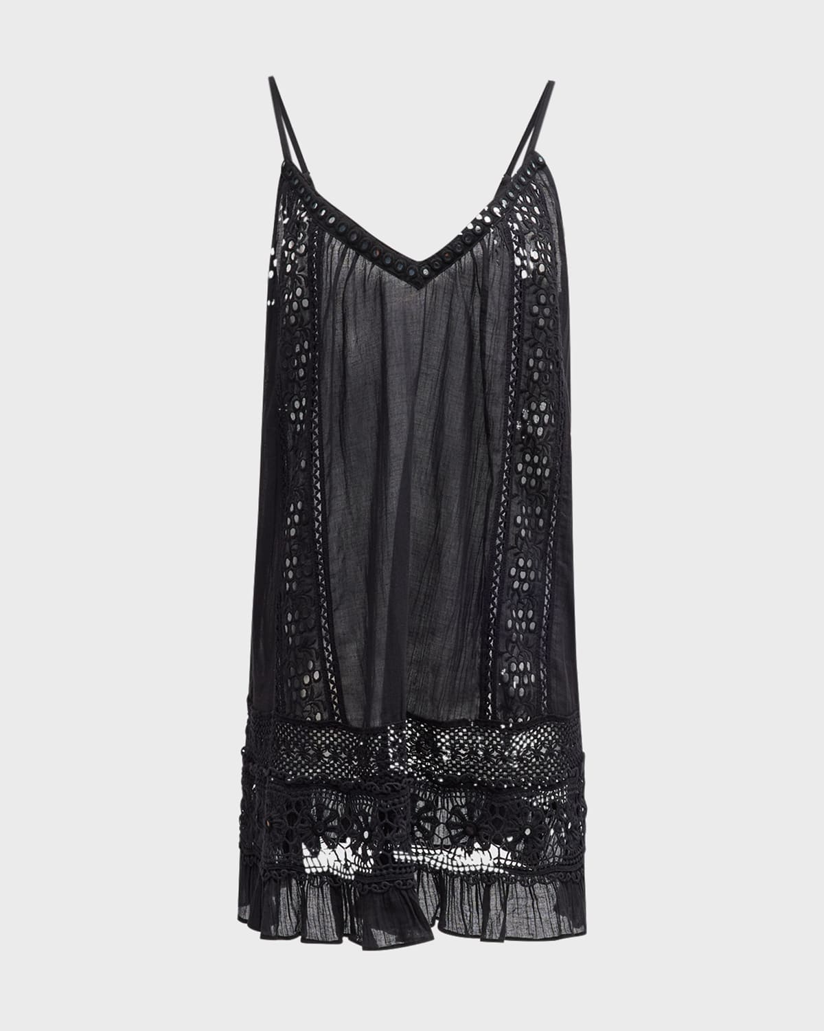 Shop Ramy Brook Laylah Crochet Mini Dress In Black