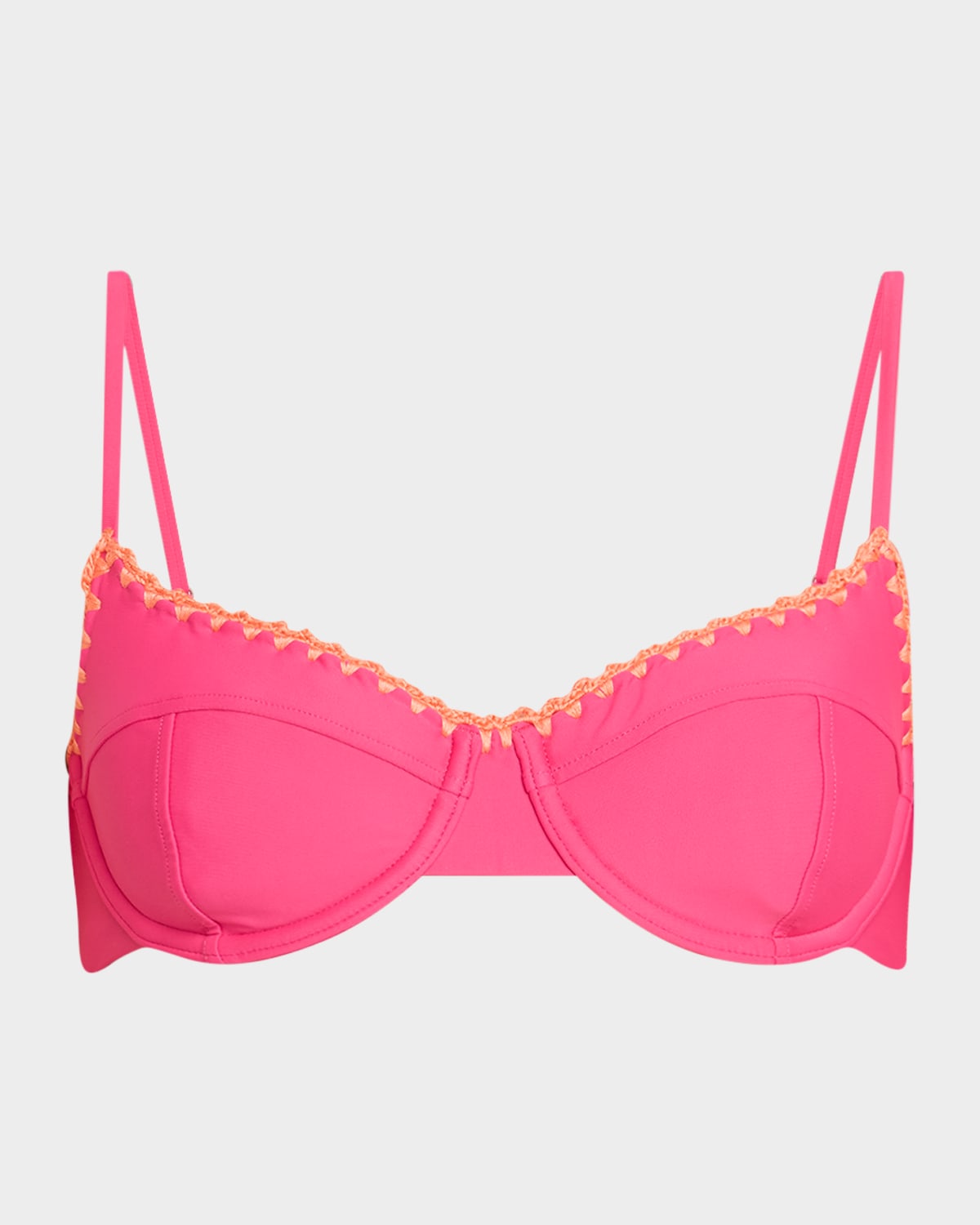 RAMY BROOK EMMELINE CROCHET-TRIM BIKINI TOP 