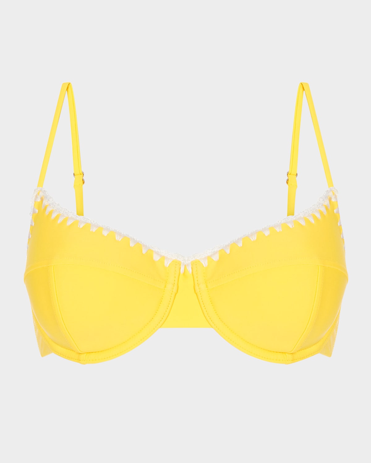 RAMY BROOK EMMELINE CROCHET-TRIM BIKINI TOP 