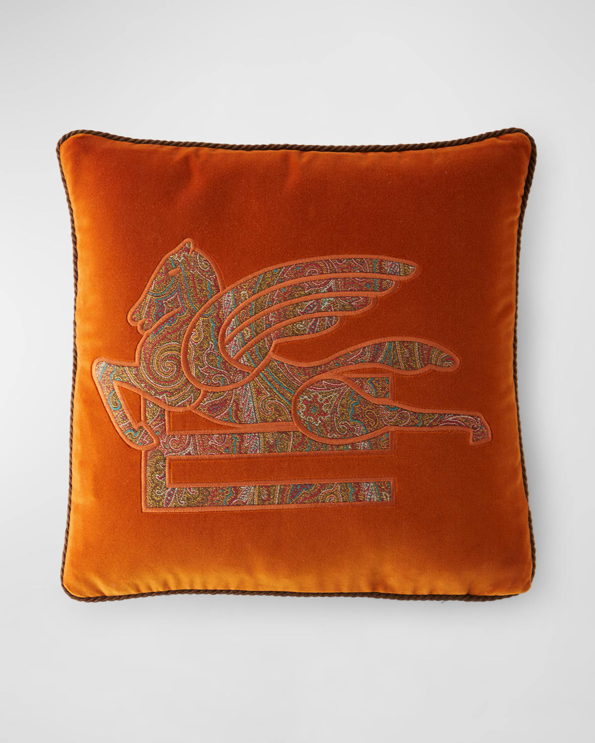 Etro New Somerset Embroidered Pillow, 18" Square In Orange
