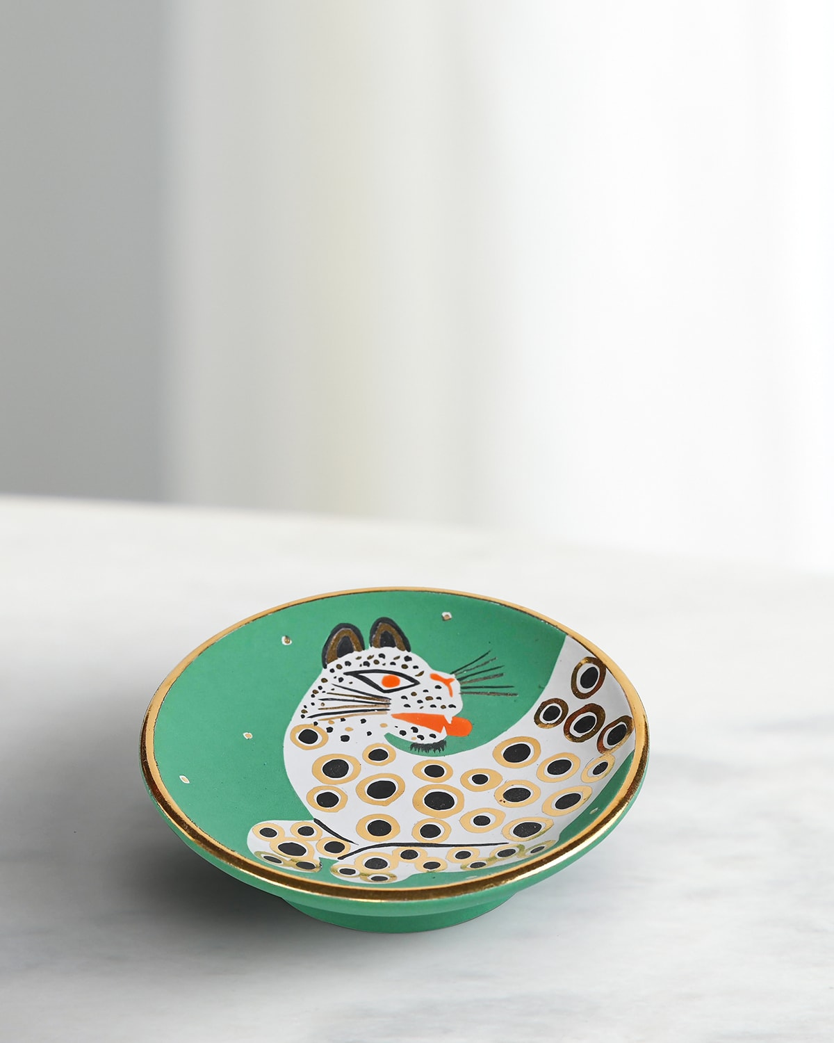 Waylande Gregory Small Leopard Bullet Bowl In Green