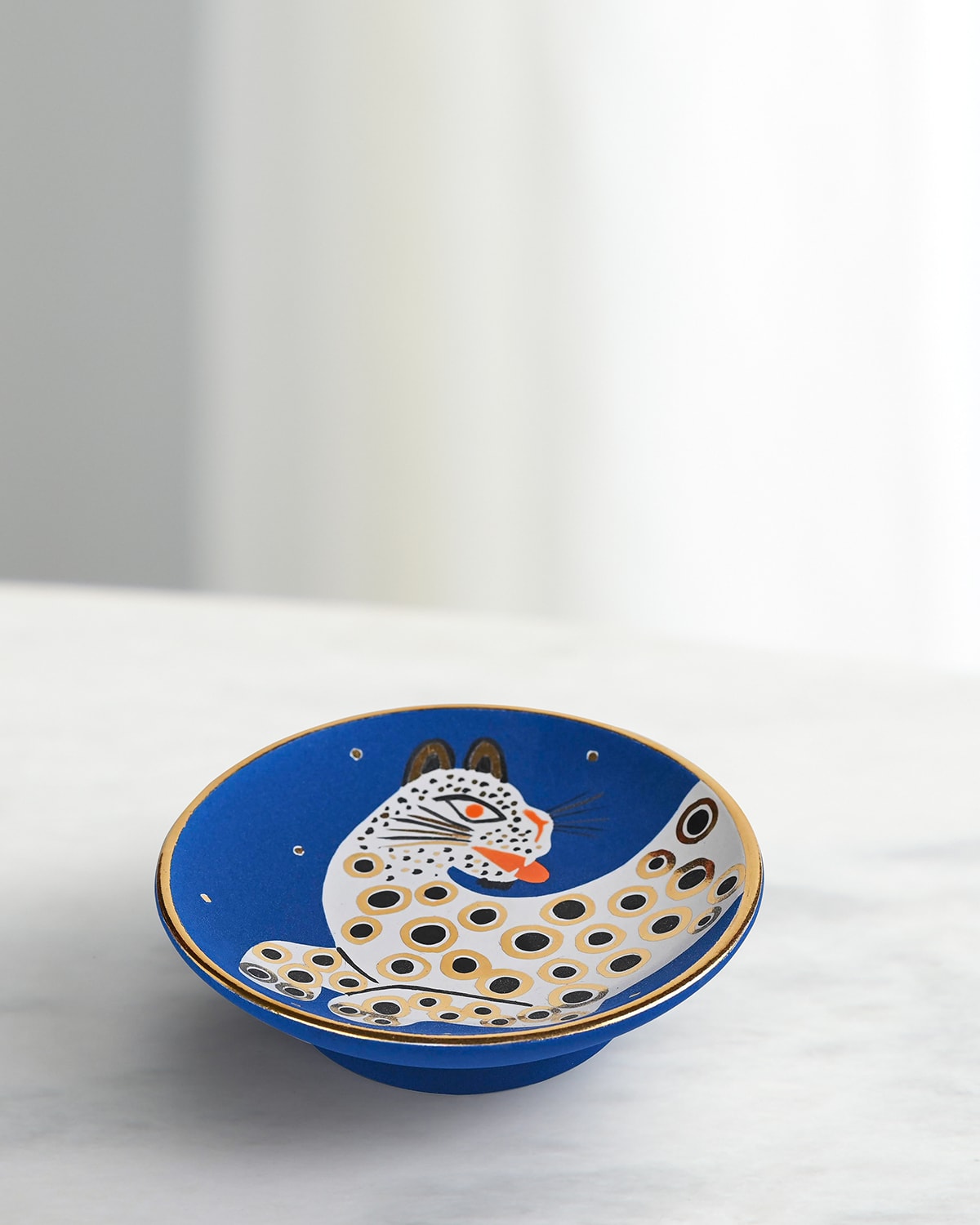 Waylande Gregory Small Leopard Bullet Bowl In Navy