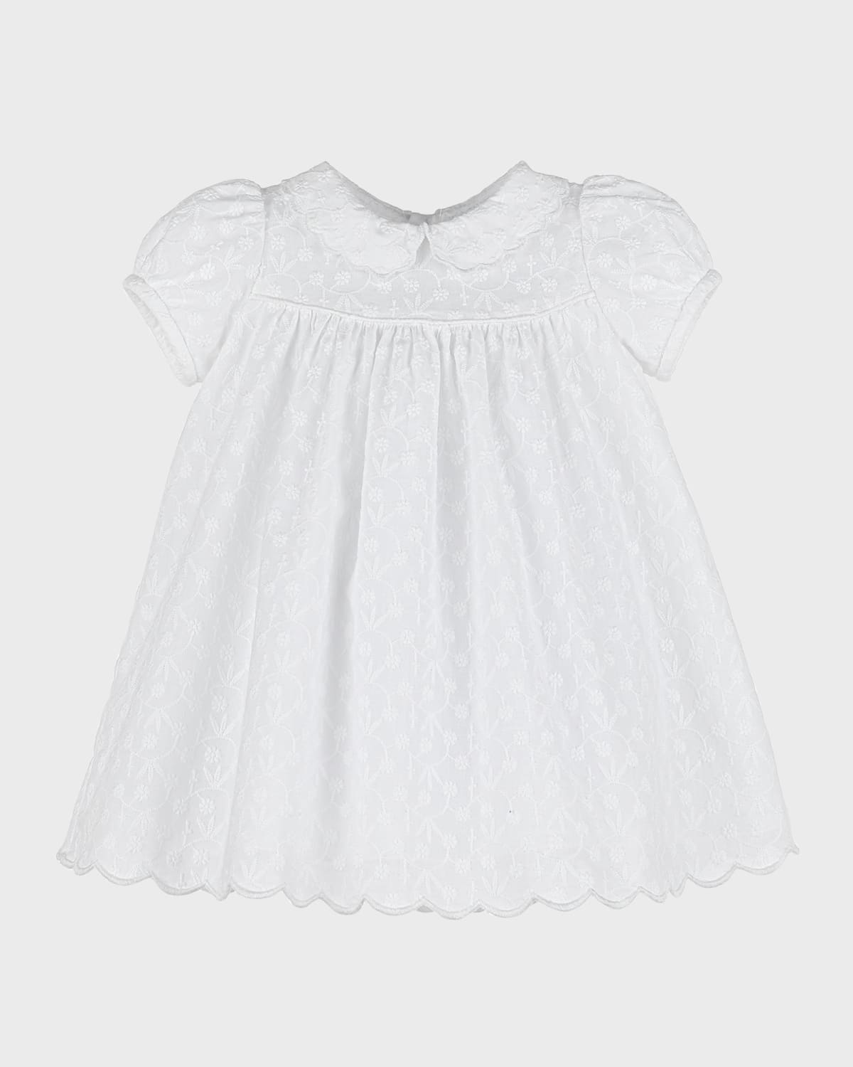 Luli & Me Kids' Girl's White Embroidered Float Dress
