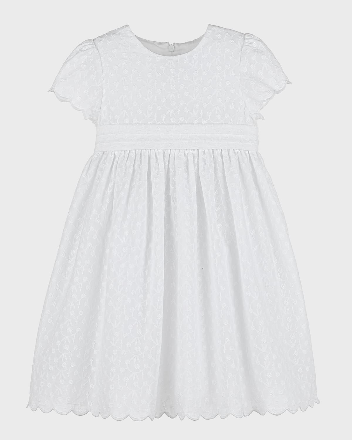 Luli & Me Kids' Girl's White Embroidered Float Dress