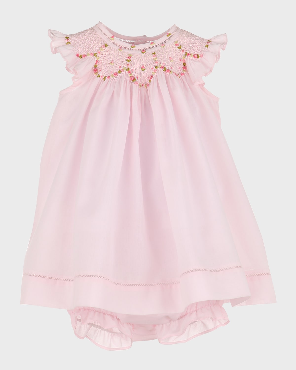 Luli & Me Kids' Girl's Pink Petal Bishop Dress