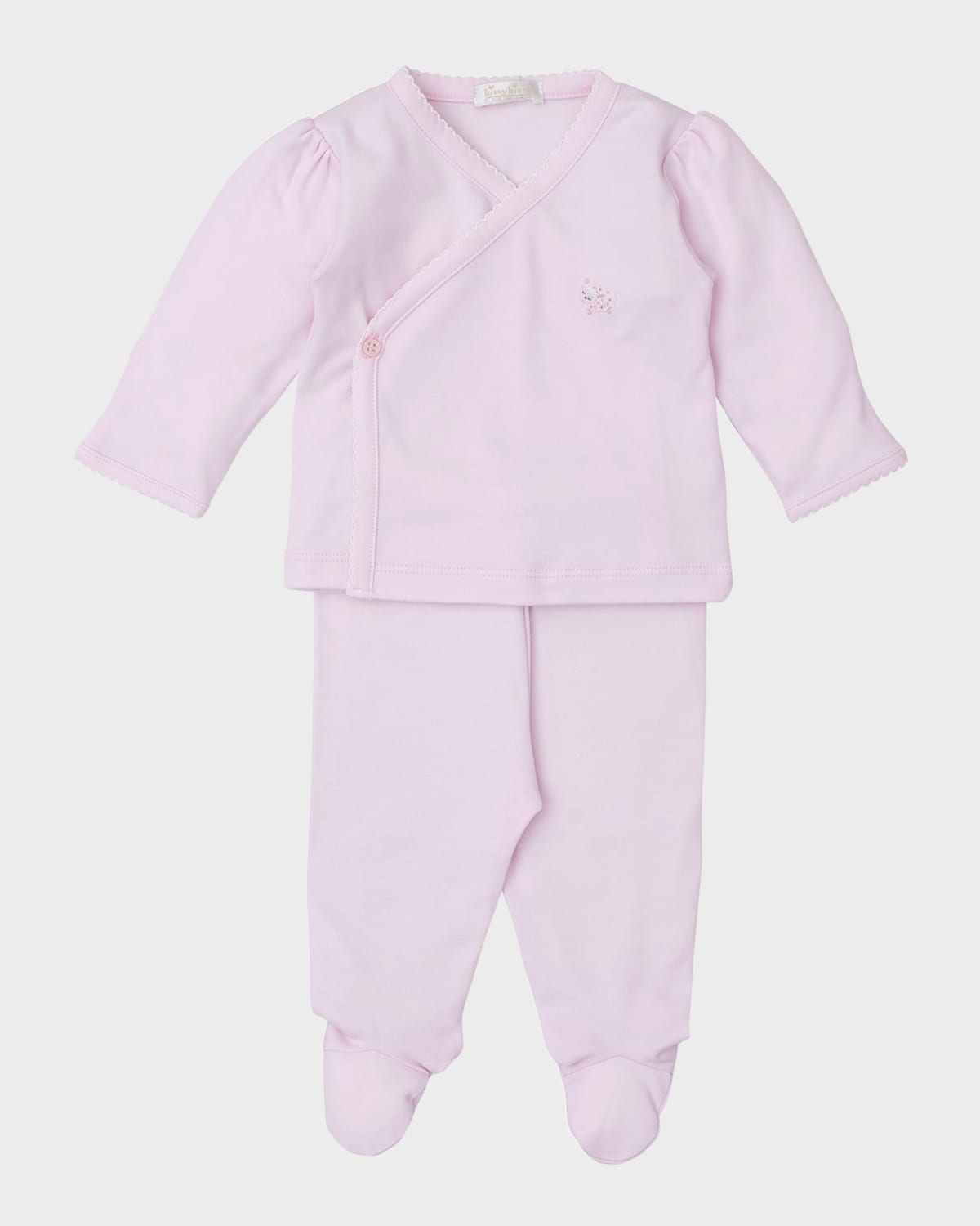 Girl's Fleecy Sheep Top and Footed Pant Set, Size Newborn-6M